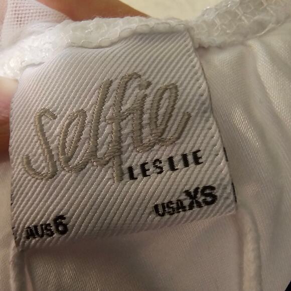 Selfie Leslie XS Tulle Midi Bow Back Romantic ALine Cocktail Wedding Guest Dress - Picture 14 of 16